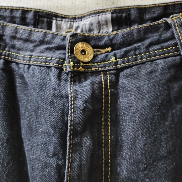 Vintage Clench Jeans Kanji Dragon Embroidery 42x32" Baggy Affliction Style 90s - Picture 11 of 16